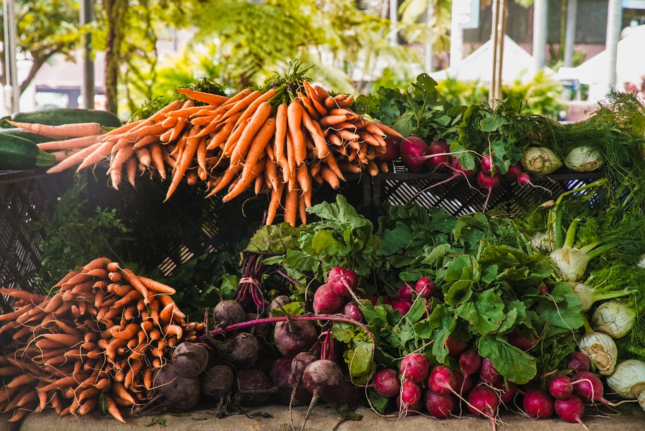 Fresh groceries on a kitchen counter